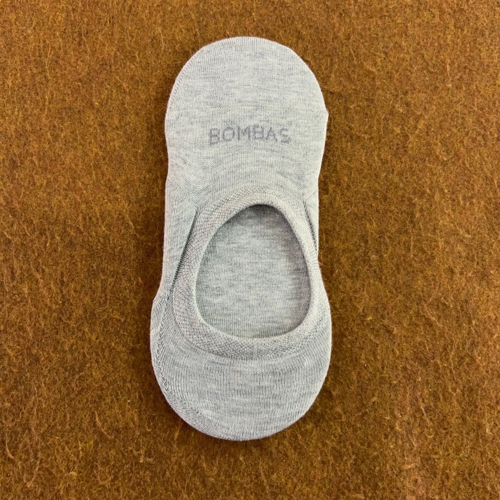 Bombas Unisex Medium Gray Heathered Low Cut No Show Socks New